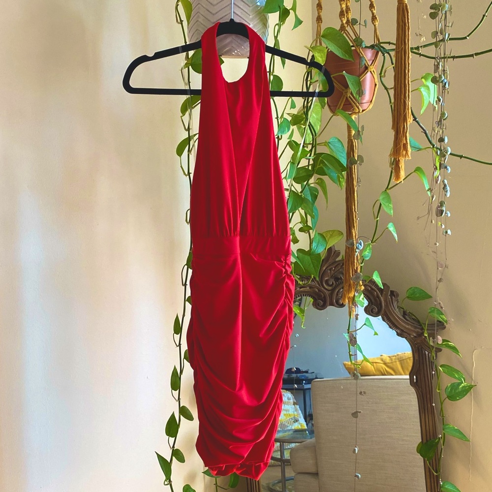Tiger Mist Red “Not Your Girl” bodycon mini dress